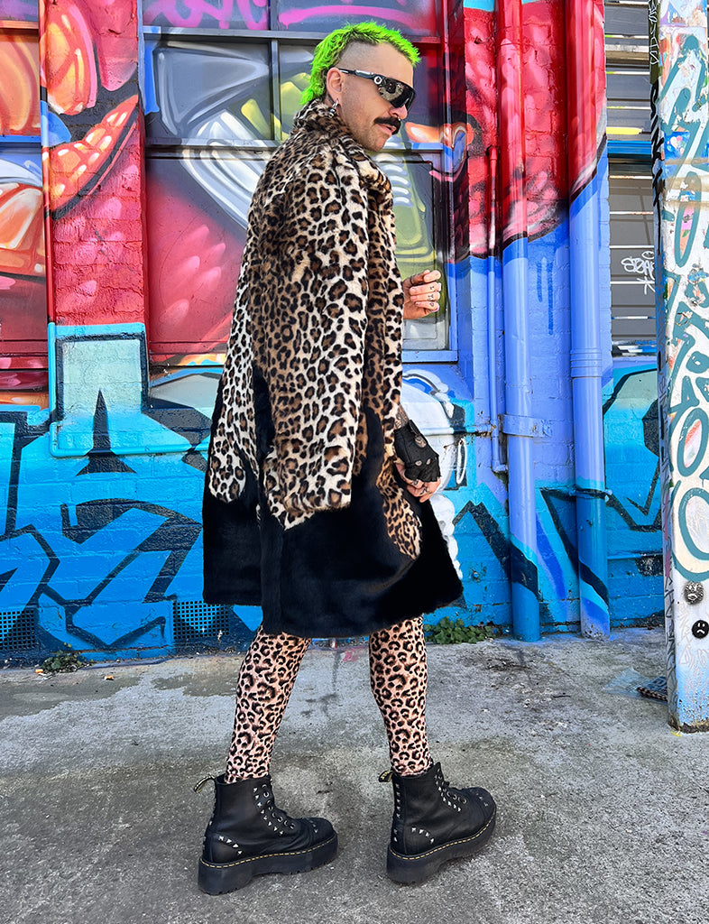 LION KING FAUX FUR JACKET - LEOPARD & BLACK  MADE 4 U 