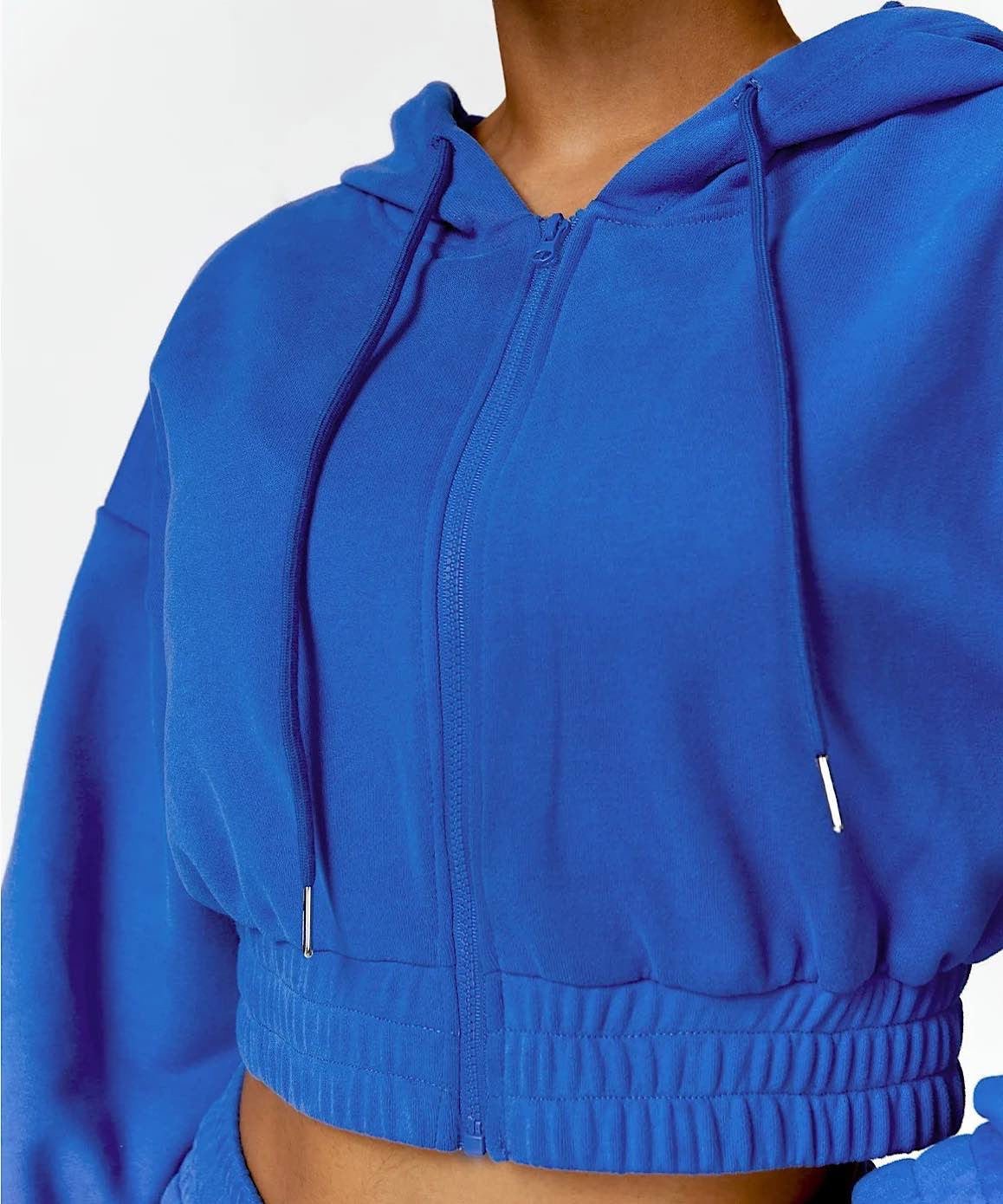 Long Sleeve Cropped Zip Up Hoodie