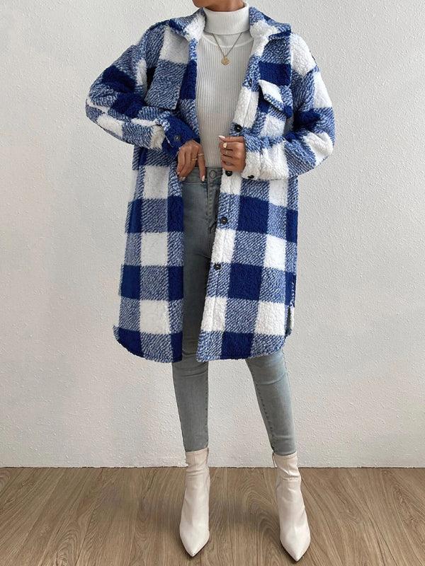 Loose Plaid Women Winter Coat