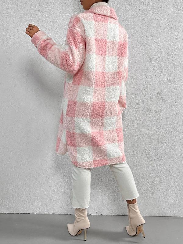 Loose Plaid Women Winter Coat