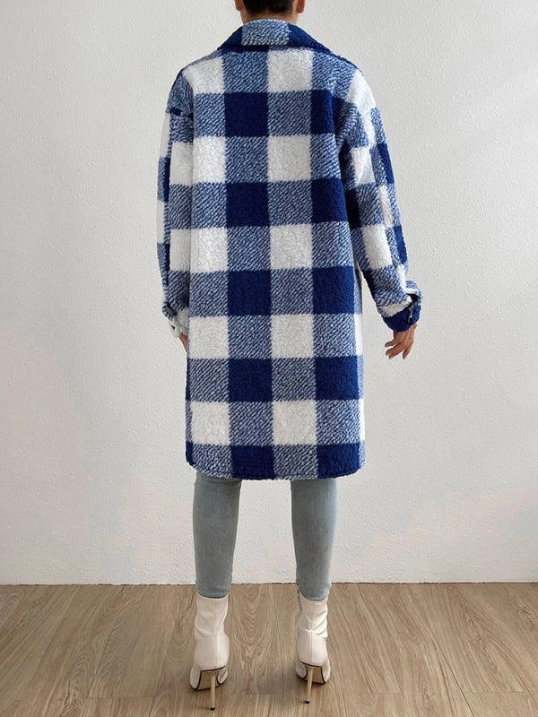 Loose Plaid Women Winter Coat