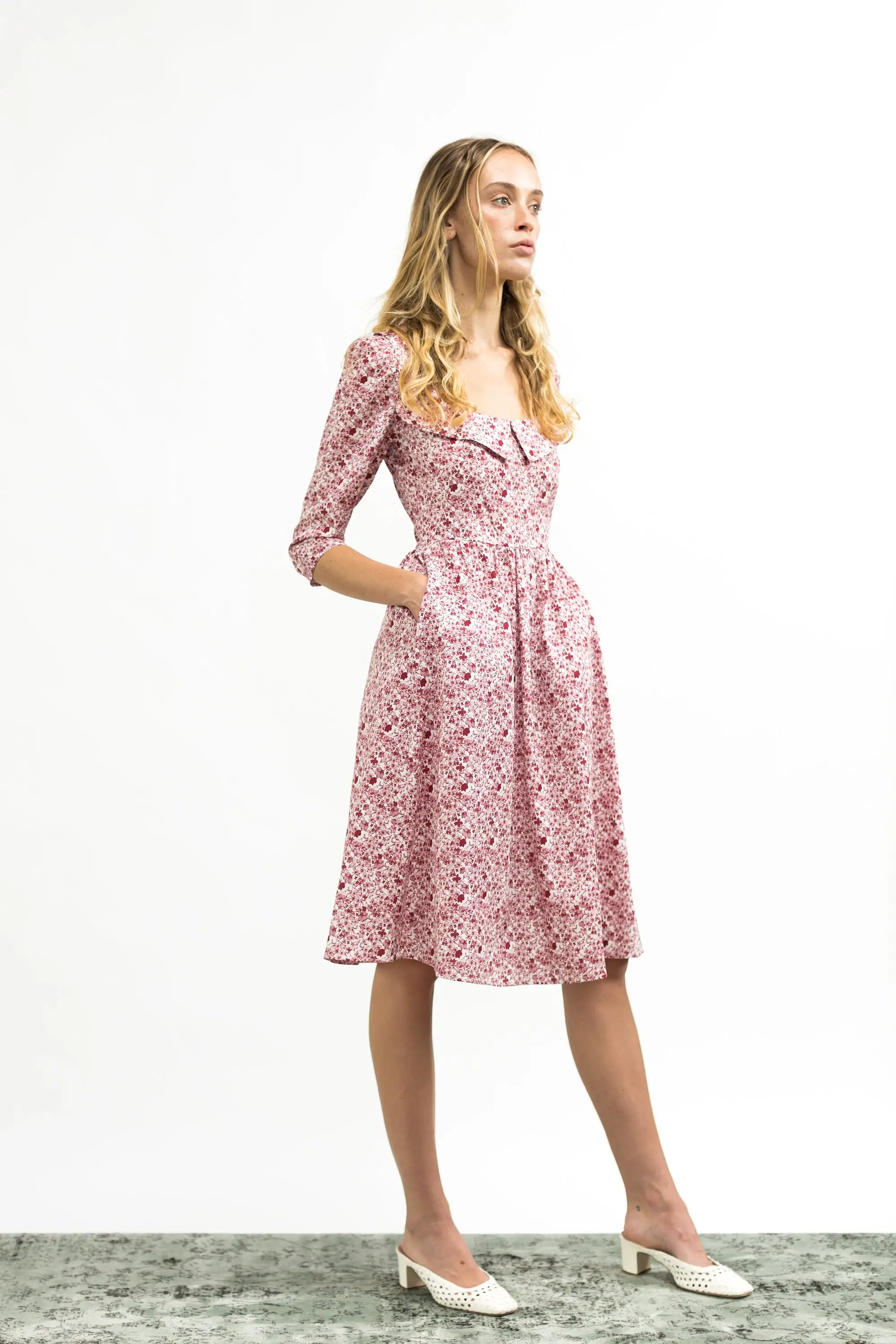 Marisol Dress / Pink + Milkly White Liberty Floral Cotton