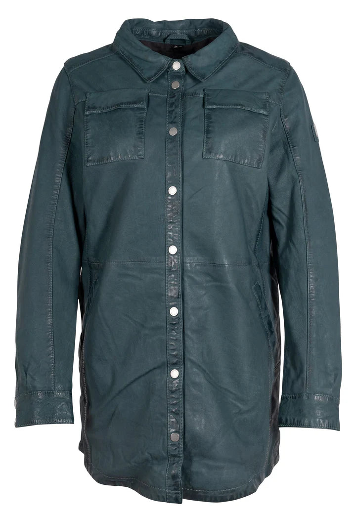 Mauritius Mahi RF Leather Jacket in Aqua