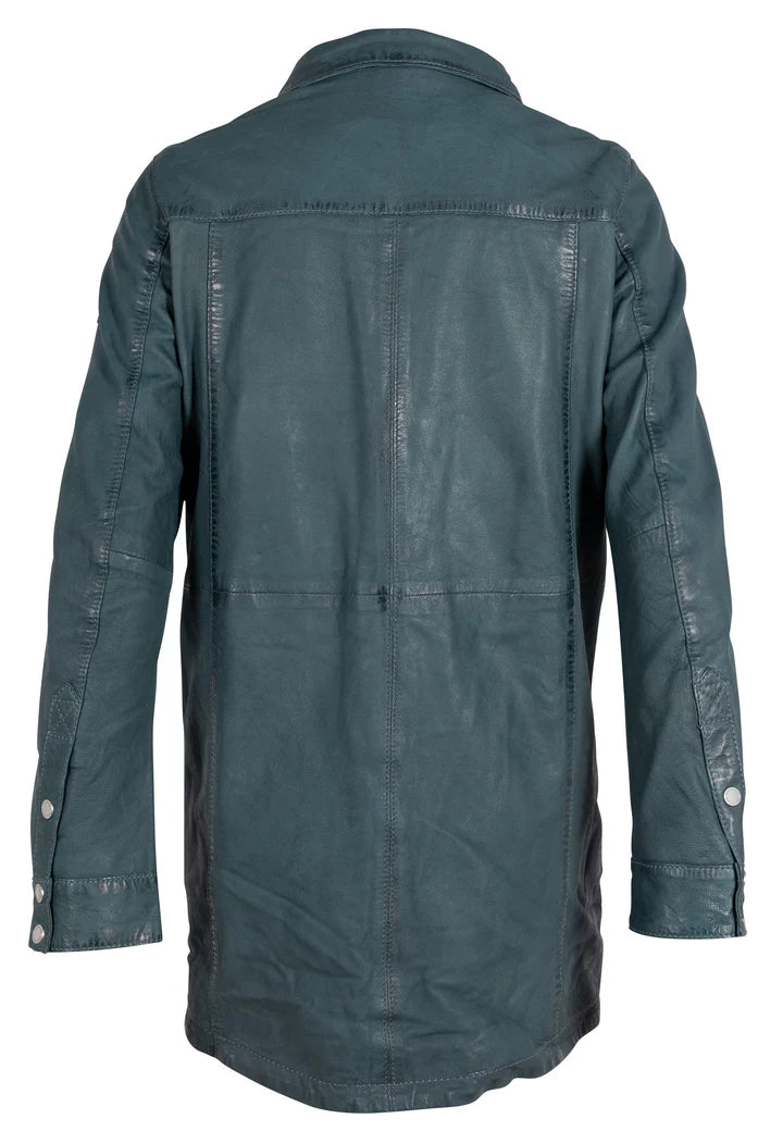 Mauritius Mahi RF Leather Jacket in Aqua