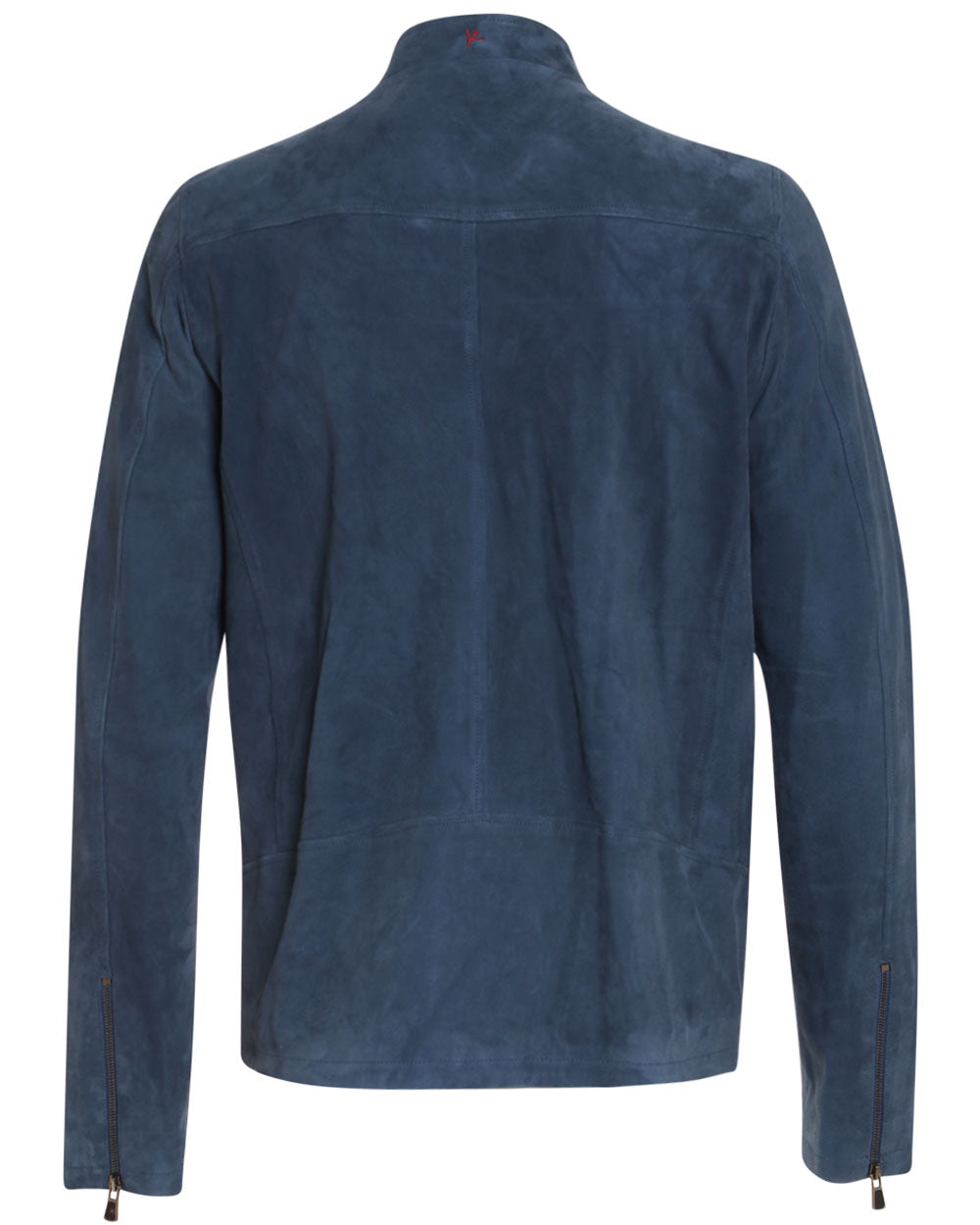 Medium Blue Suede Moto Jacket