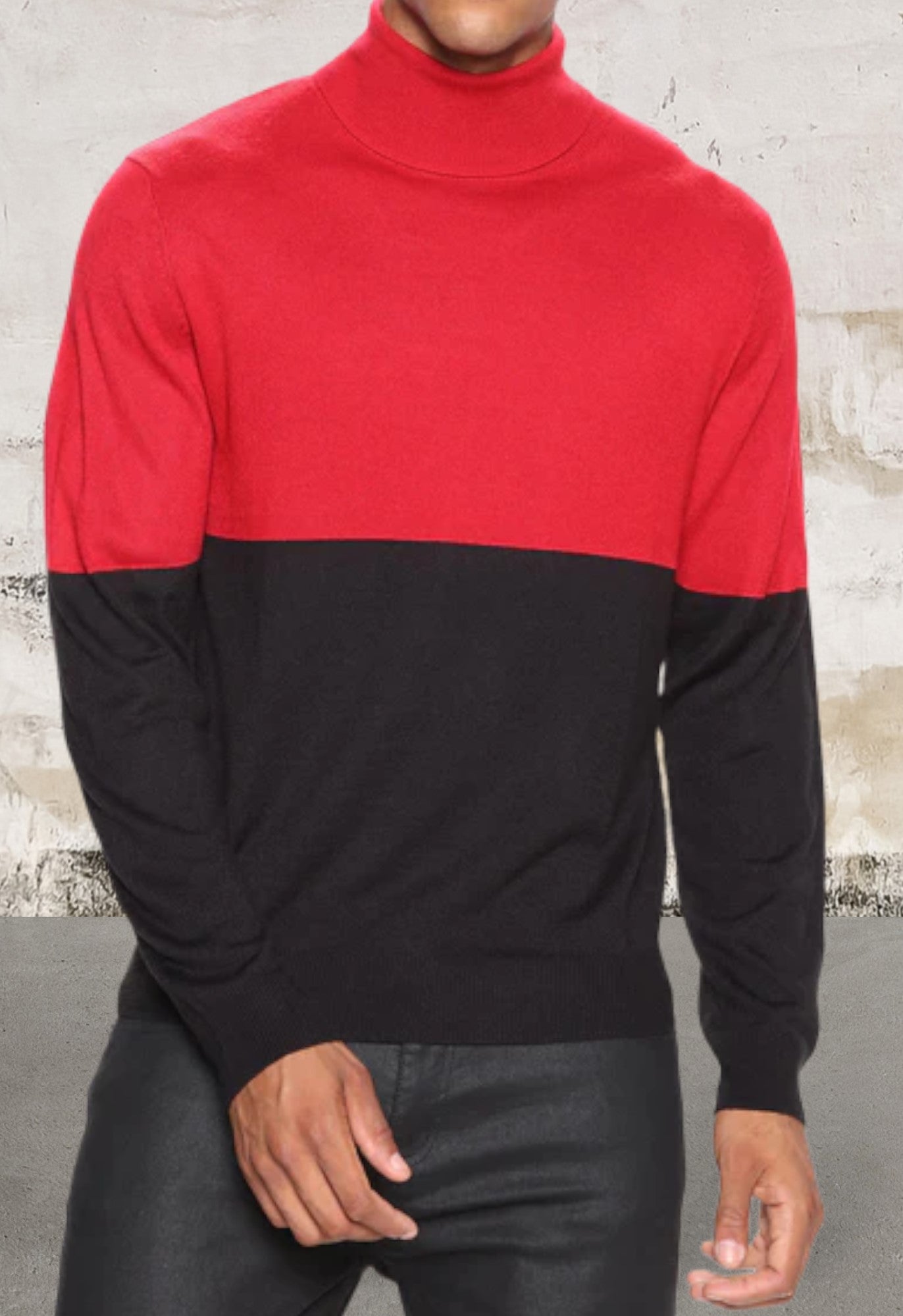 Men Long Sleeve Lightweight Turtleneck Sweater