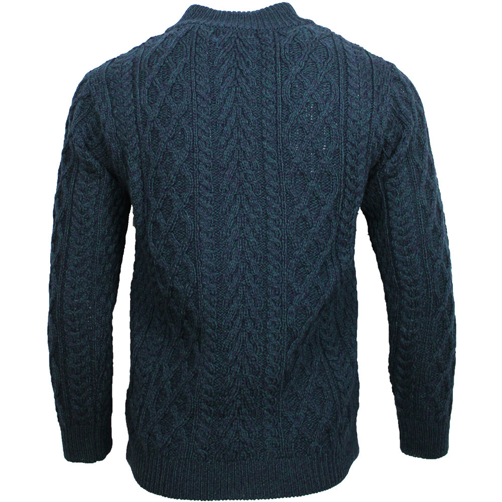 Men's Half Zip Aran Wool Sweater