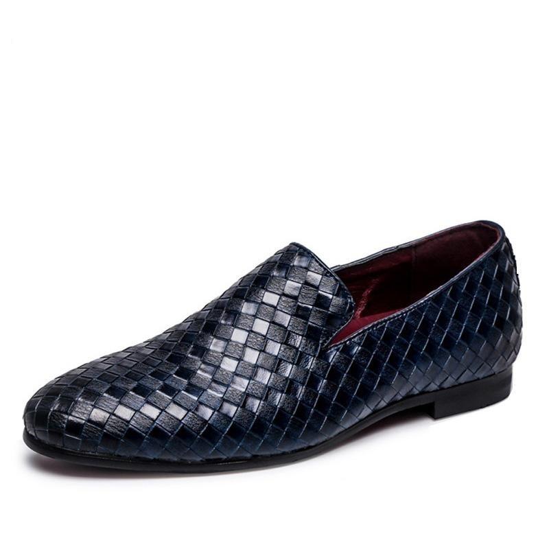 Men's Luxury Braid Synthetic Leather Casual Driving Oxfords Loafers Shoes