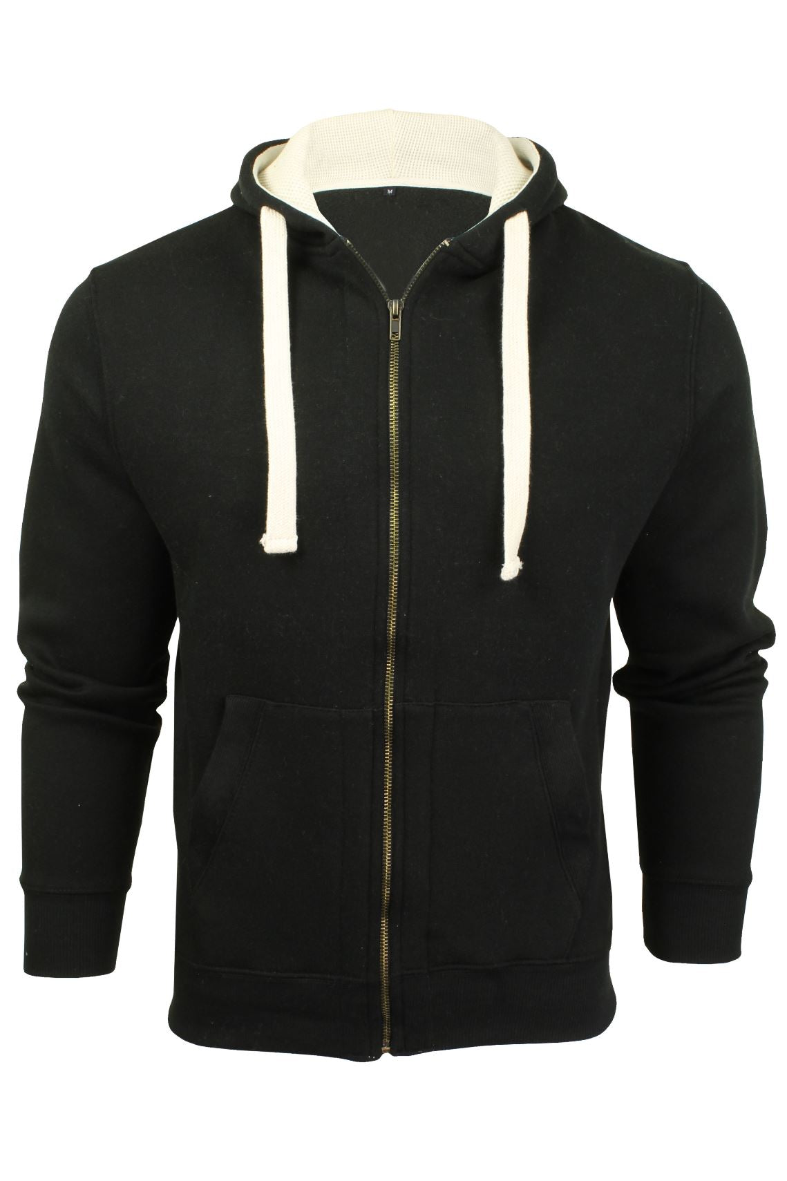 Mens Zip Through Hoodie Sweatshirt by Xact Fleece Back