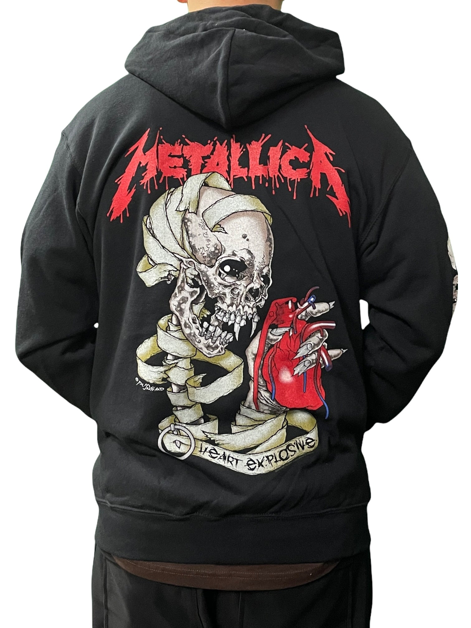 Metallica Heart Zipped (Arm Print) Hoodie Unisex Official Brand New Various Sizes