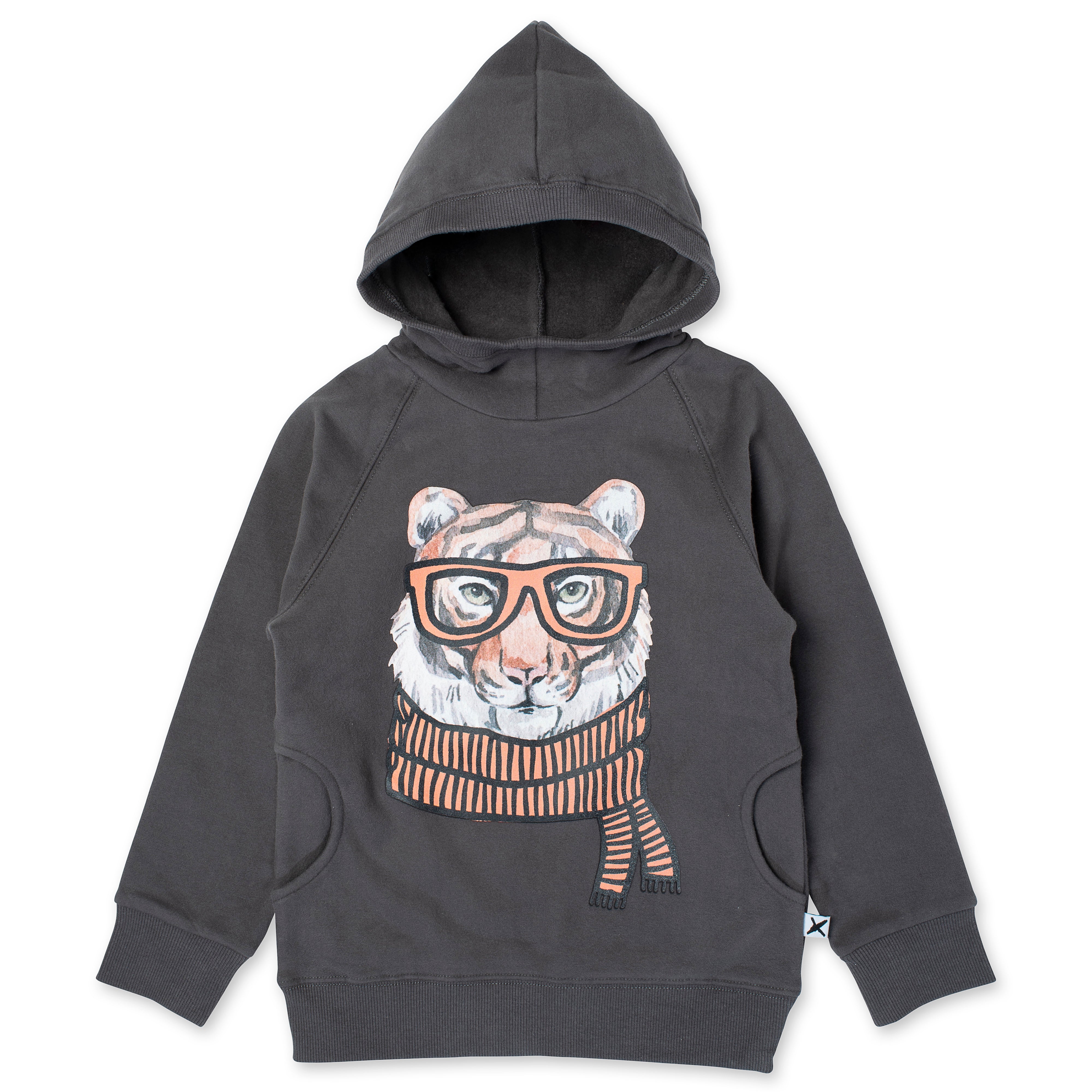 Minti Tiger Disguise Furry Hood - Dark Grey