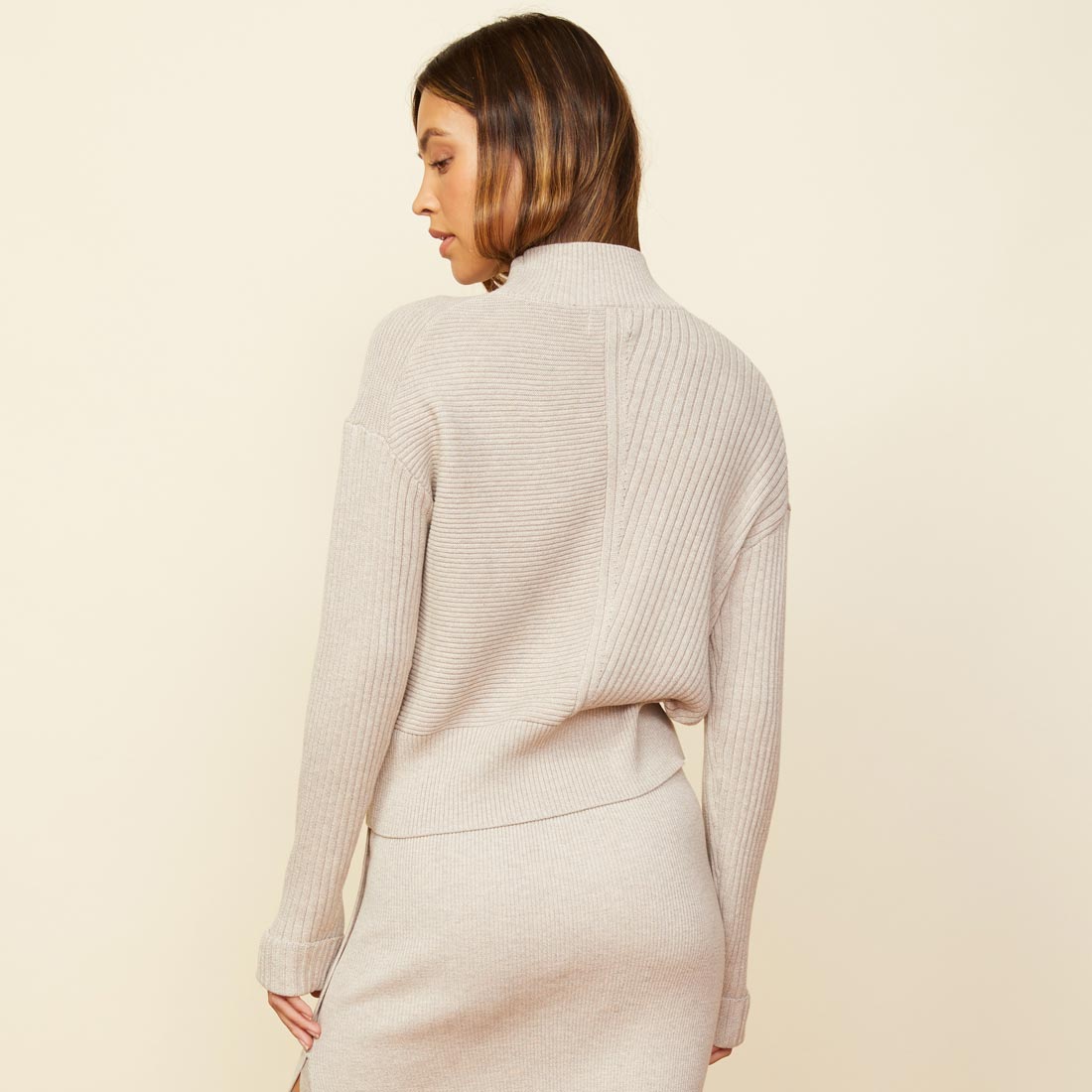 Mock Neck Rib Sweater