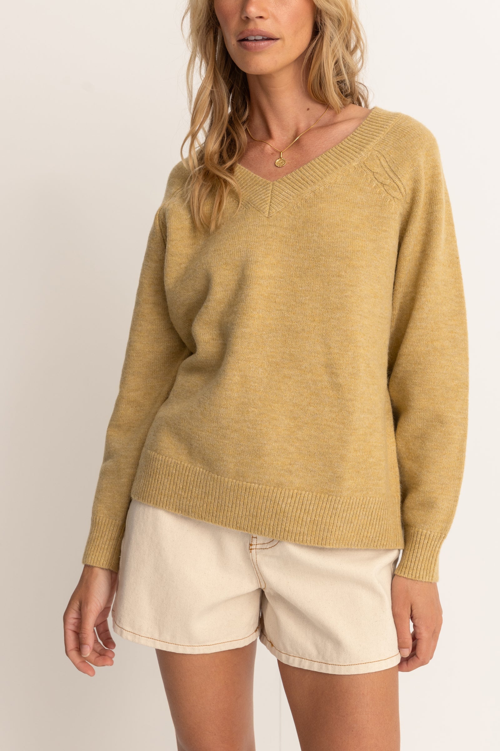 Moonstone Oversized V Neck Sweater Moss