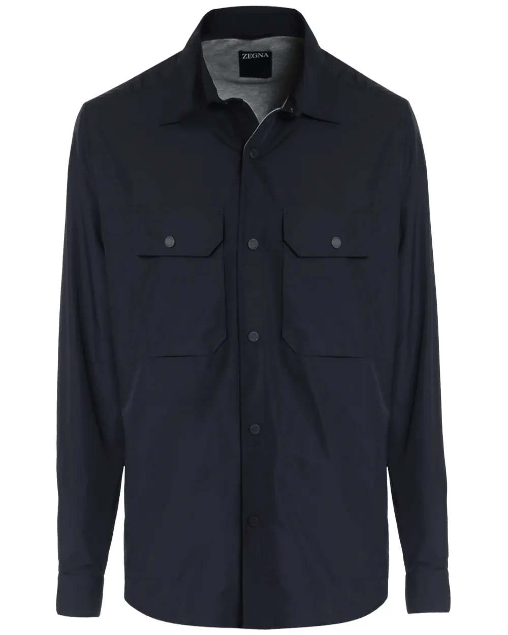 Navy Nylon Overshirt