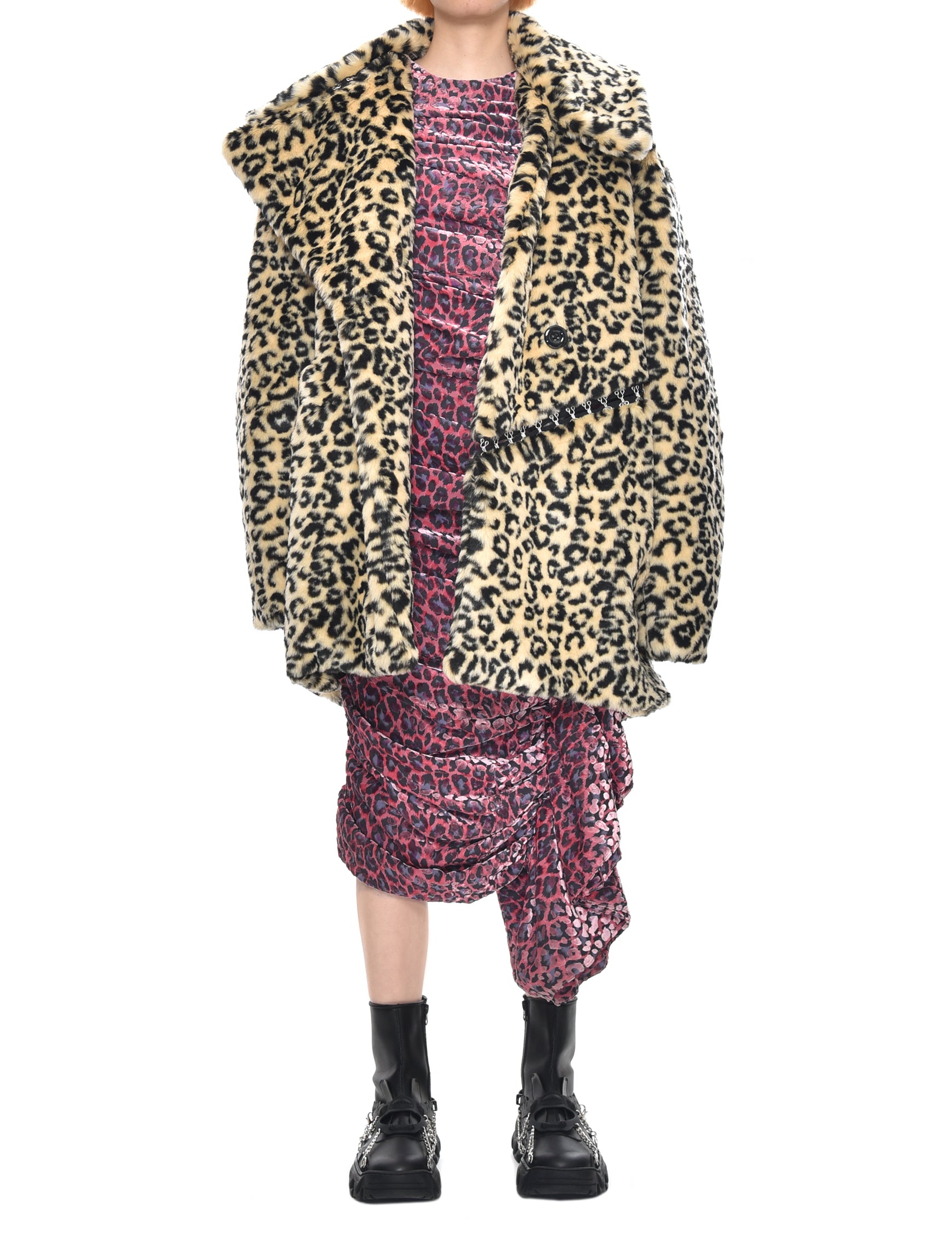 Neith Nyer Leopard Faux Fur Coat