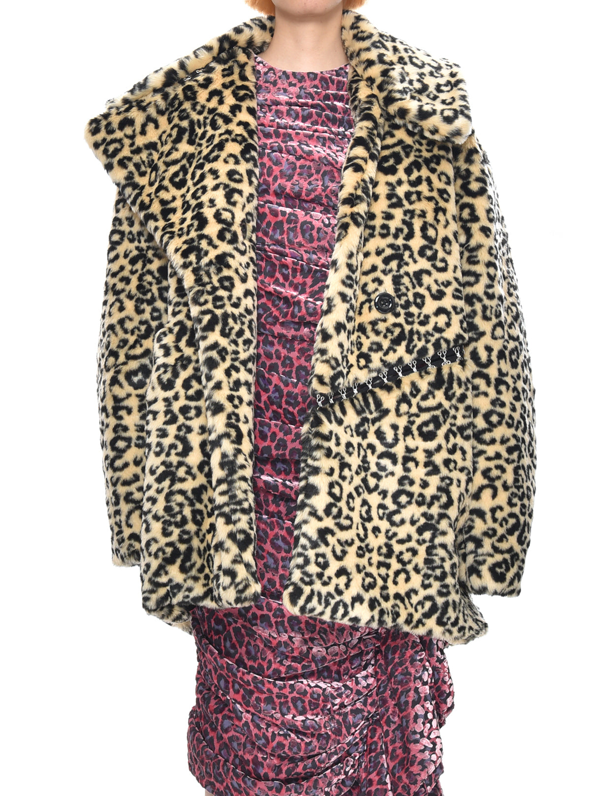 Neith Nyer Leopard Faux Fur Coat