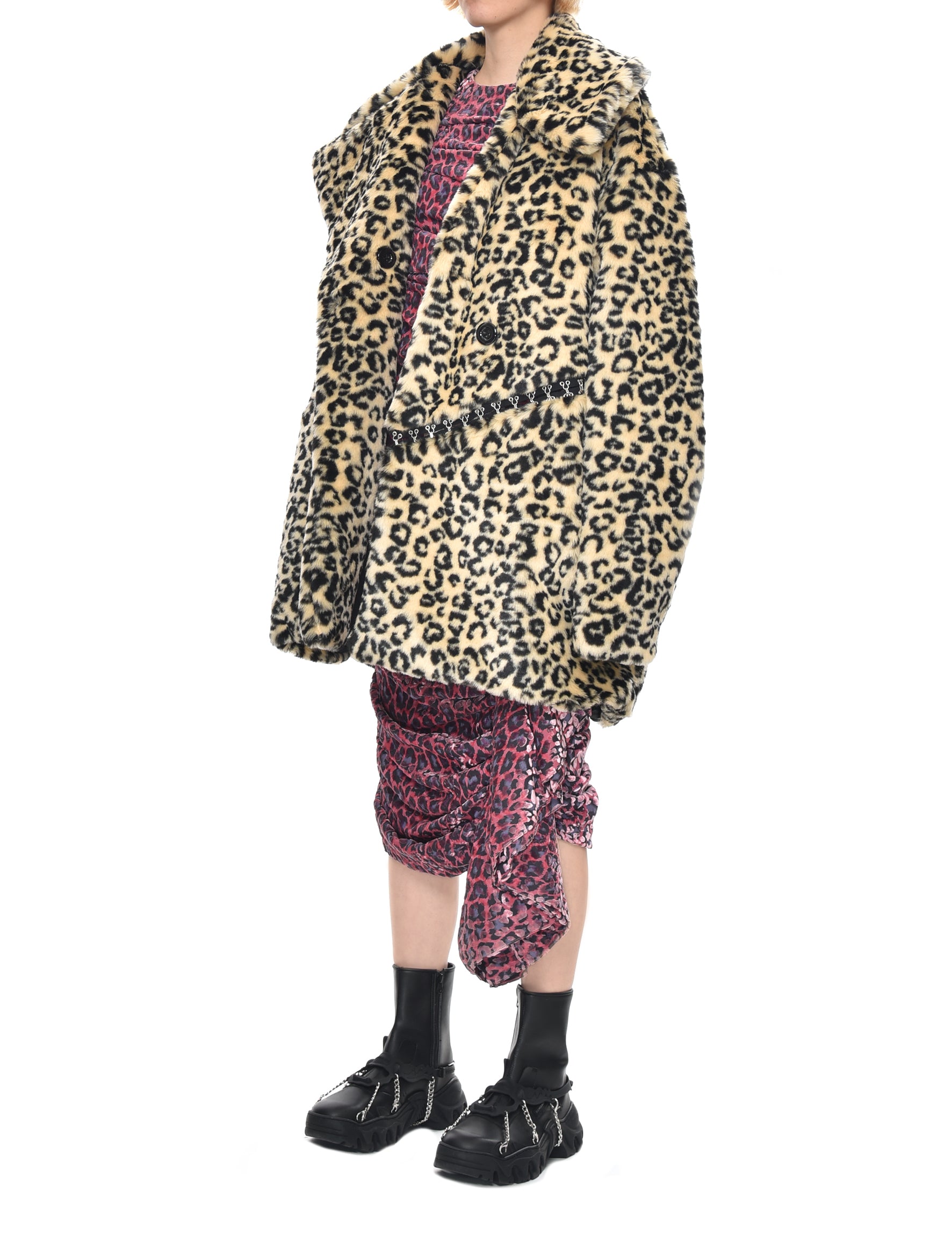 Neith Nyer Leopard Faux Fur Coat