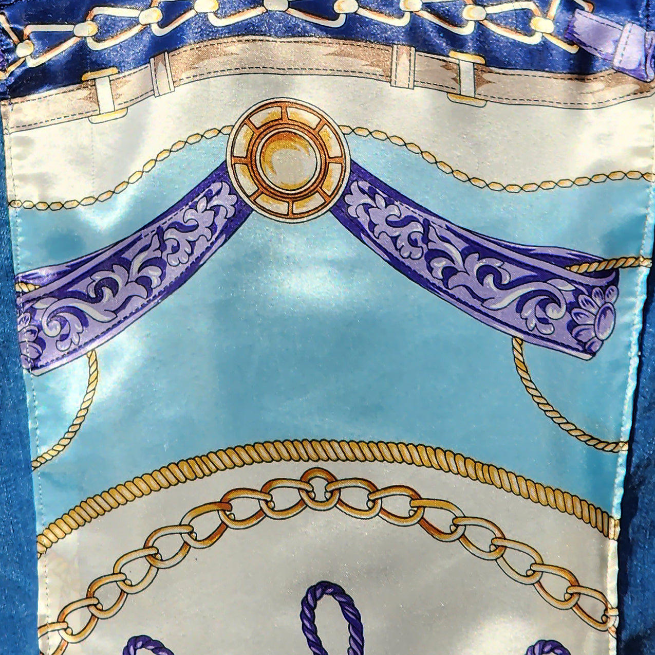 New Handmade Inspired Denim Jacket Silk Scarf Horse Design Equestrian