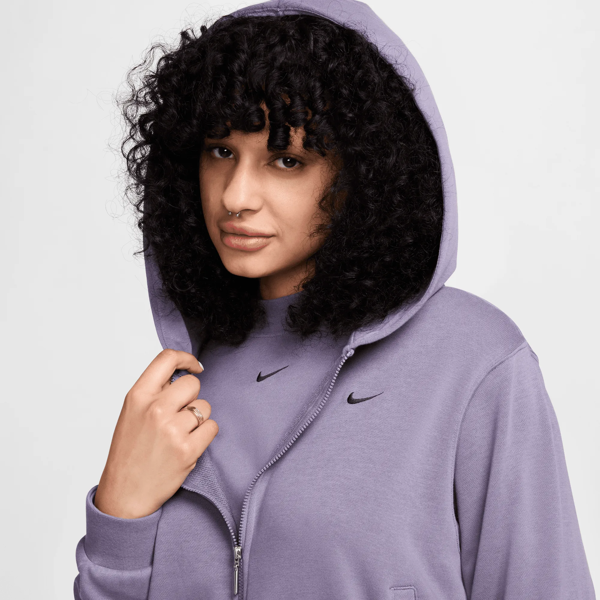 Nike Women's Sportswear Purple Chill Terry Full-Zip Hoodie