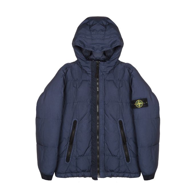 NYLON JACKET WITH HOOD AND POCKETS Kids Navy