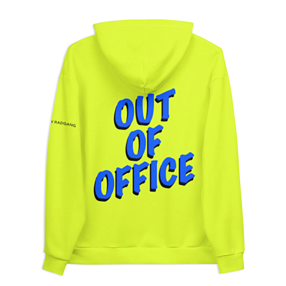 OUT OF OFFICE OVERSIZED GRAPHIC HOODIE - NEON YELLOW