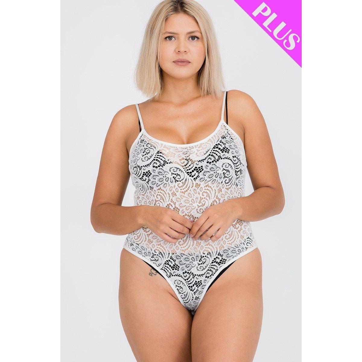 Plus Size Lace Cami Bodysuit