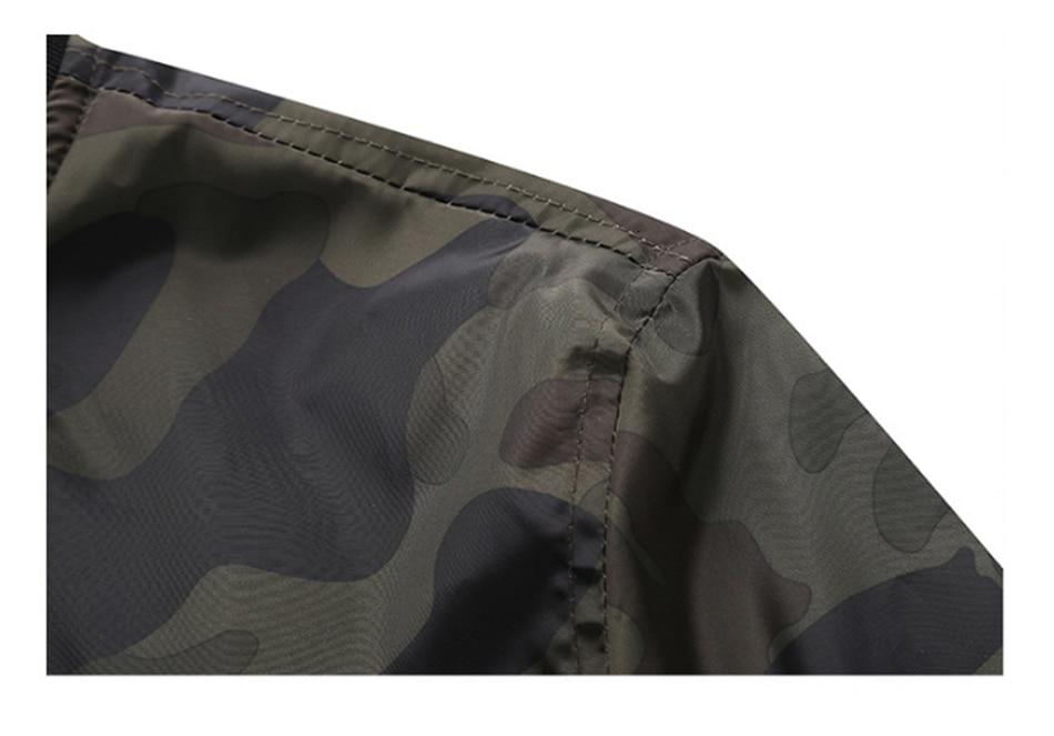 Plus Size Men's Camouflage Casual Loose Masculine Bomber Jacket