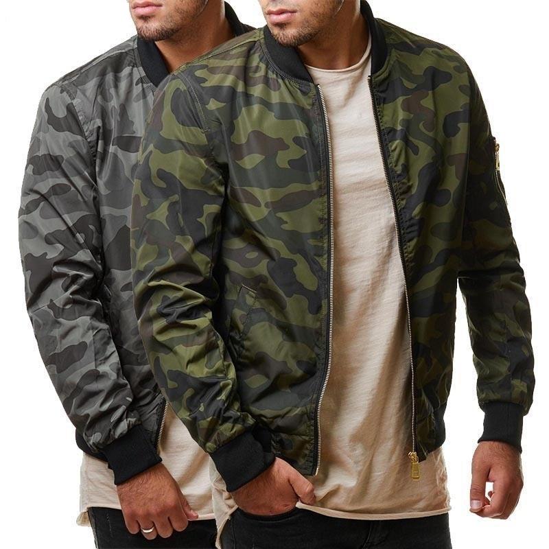 Plus Size Men's Camouflage Casual Loose Masculine Bomber Jacket