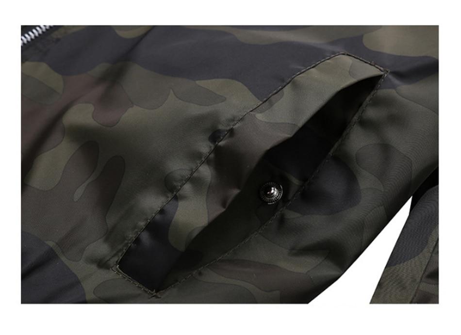 Plus Size Men's Camouflage Casual Loose Masculine Bomber Jacket