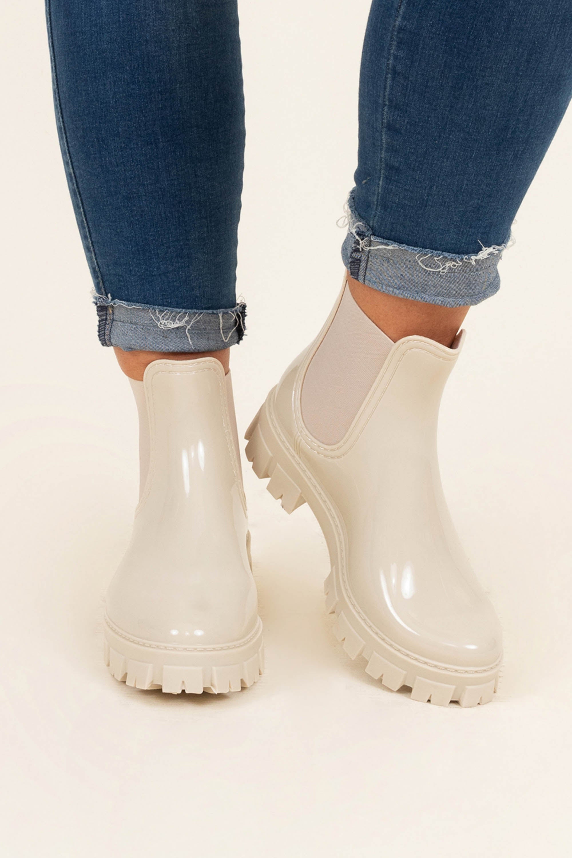 Rain Rain Go Away Boots, Nude