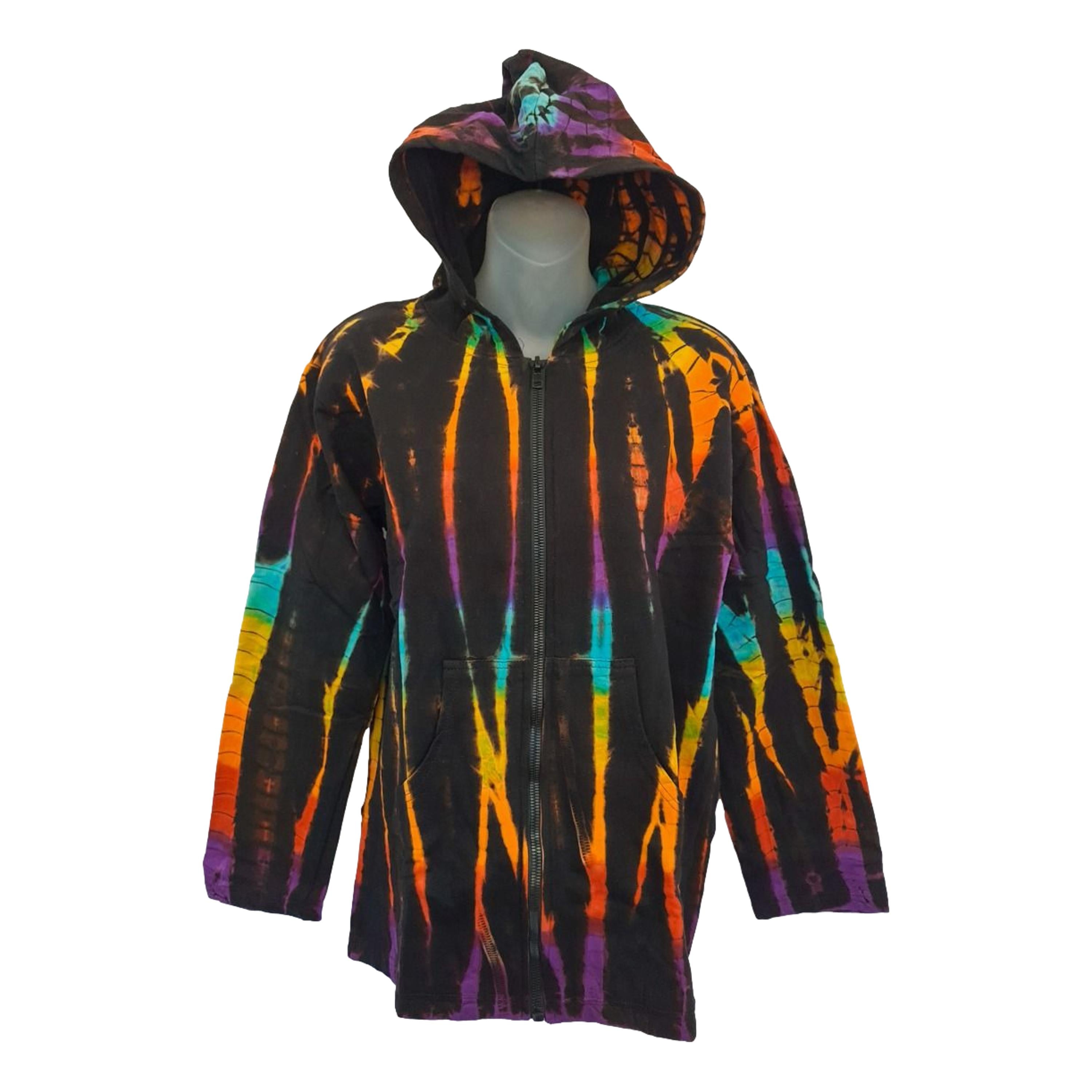 Rainbow Tie Dye Jacket with Hood