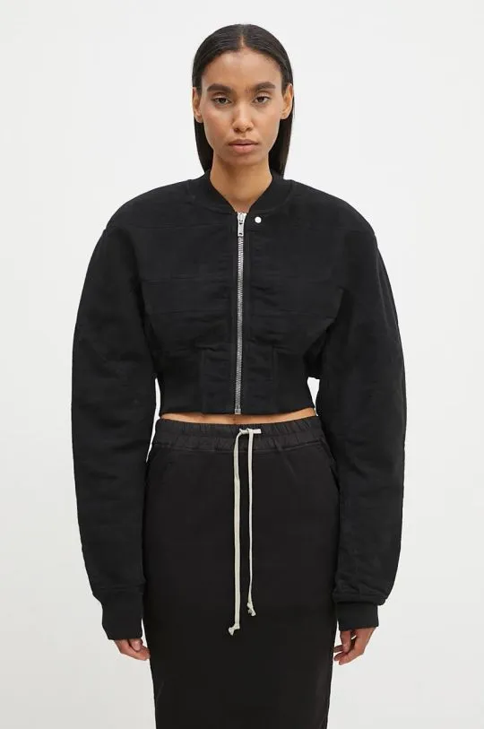 Rick Owens bomber jacket Collage Bomber women’s black color DS02D2723.MO