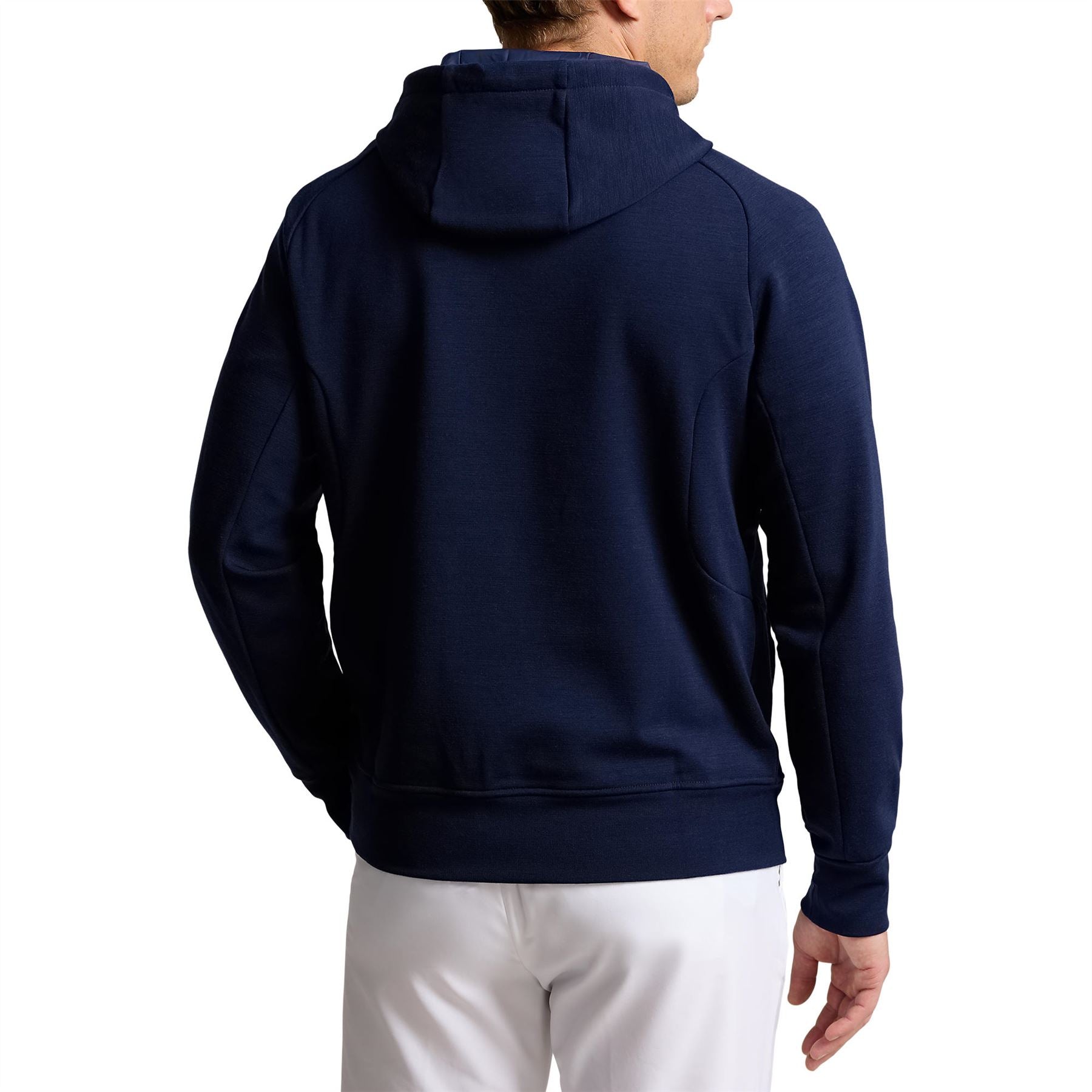 RLX Classic Fit Performance Wool Hooded Hybrid Jacket Navy - SS24