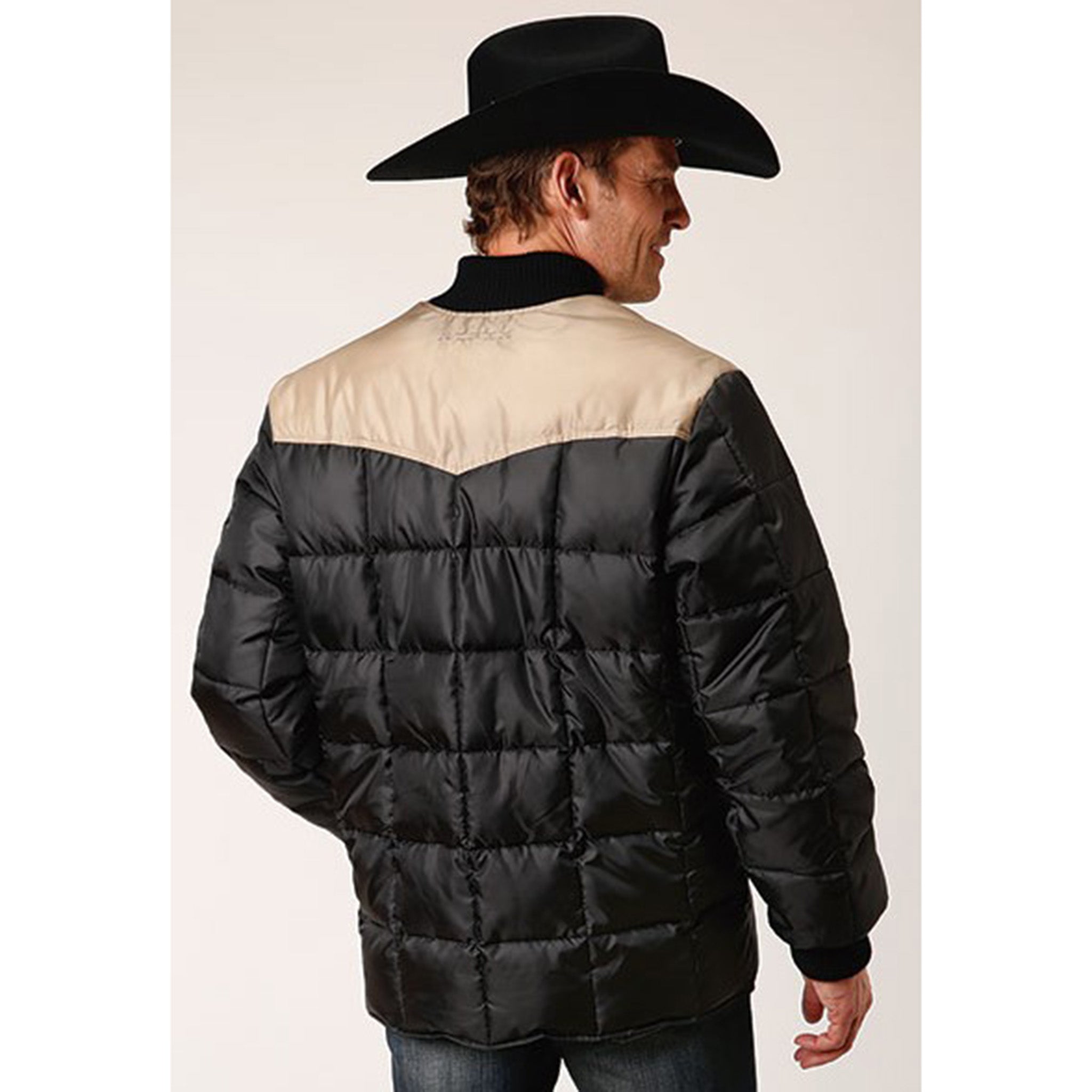 Roper Men's Black/Tan Poly Coat