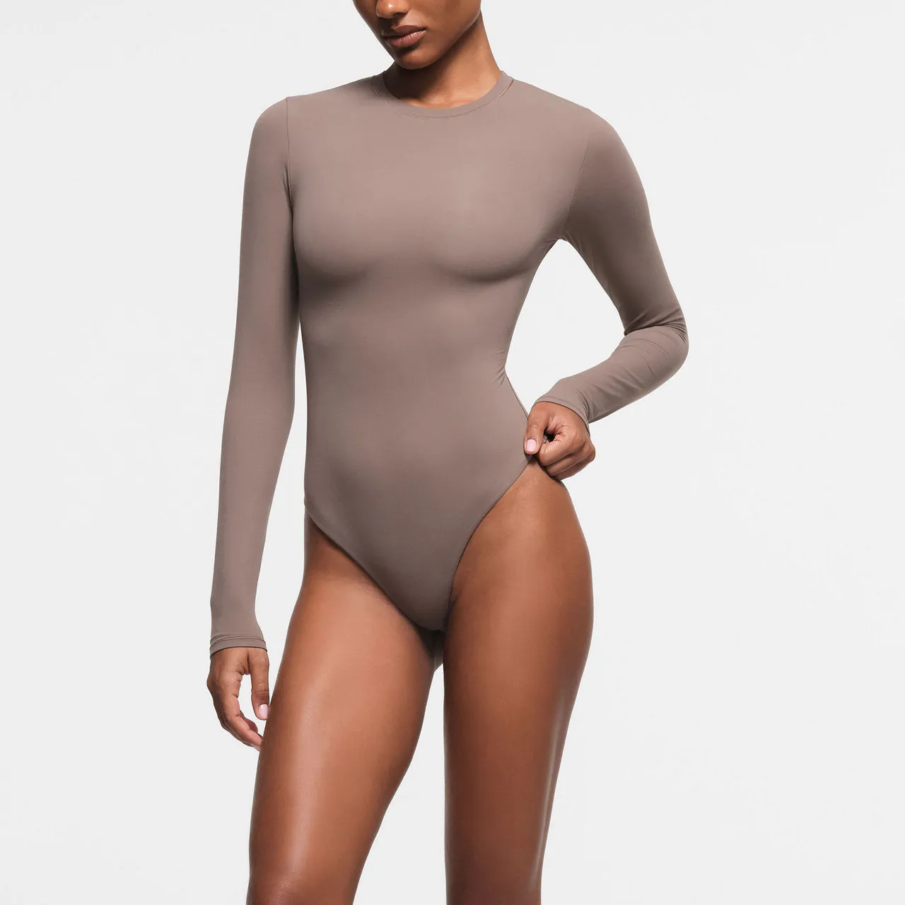 SKIMS FITS EVERYBODY Long Sleeve Bodysuit Amethyst - Brown