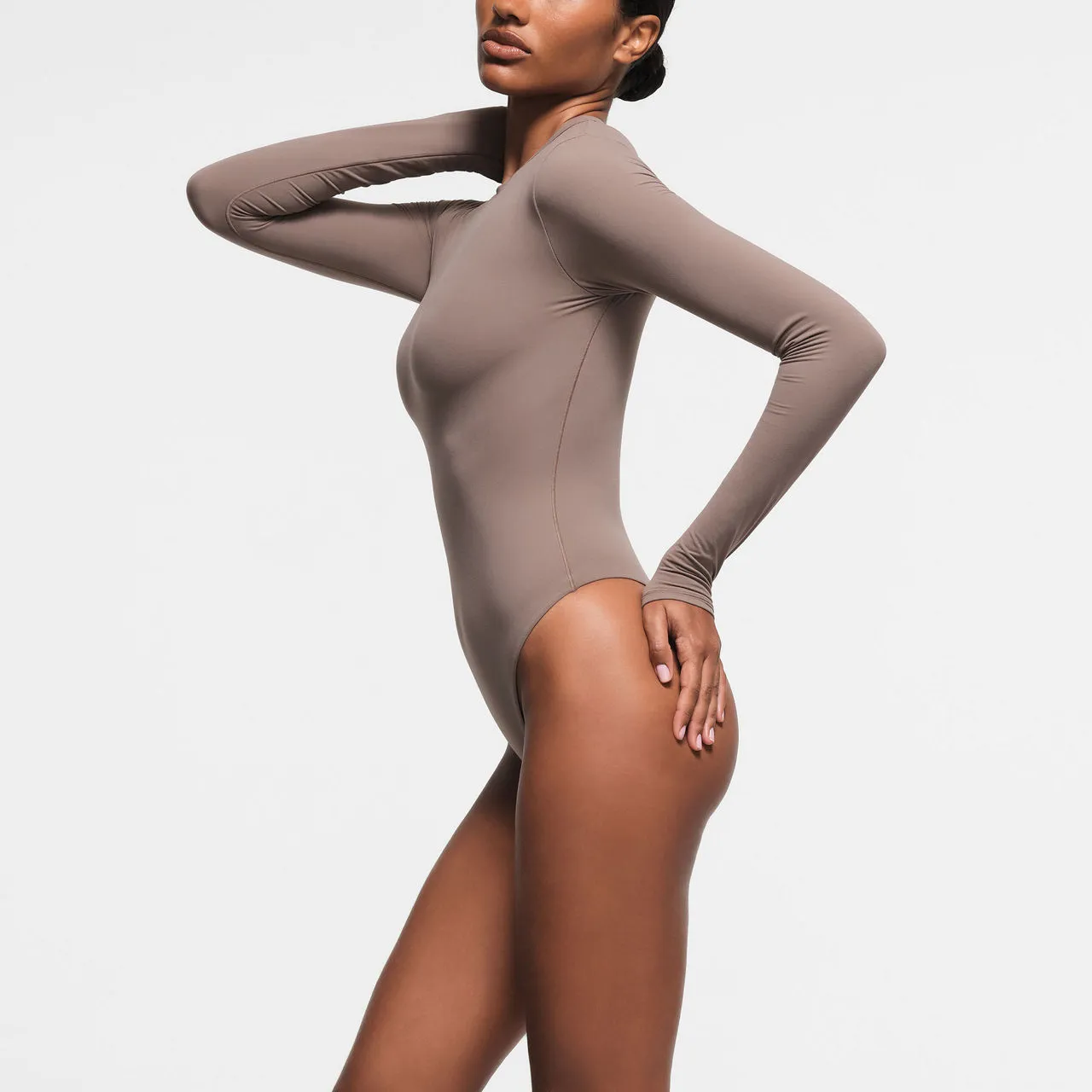 SKIMS FITS EVERYBODY Long Sleeve Bodysuit Amethyst - Brown