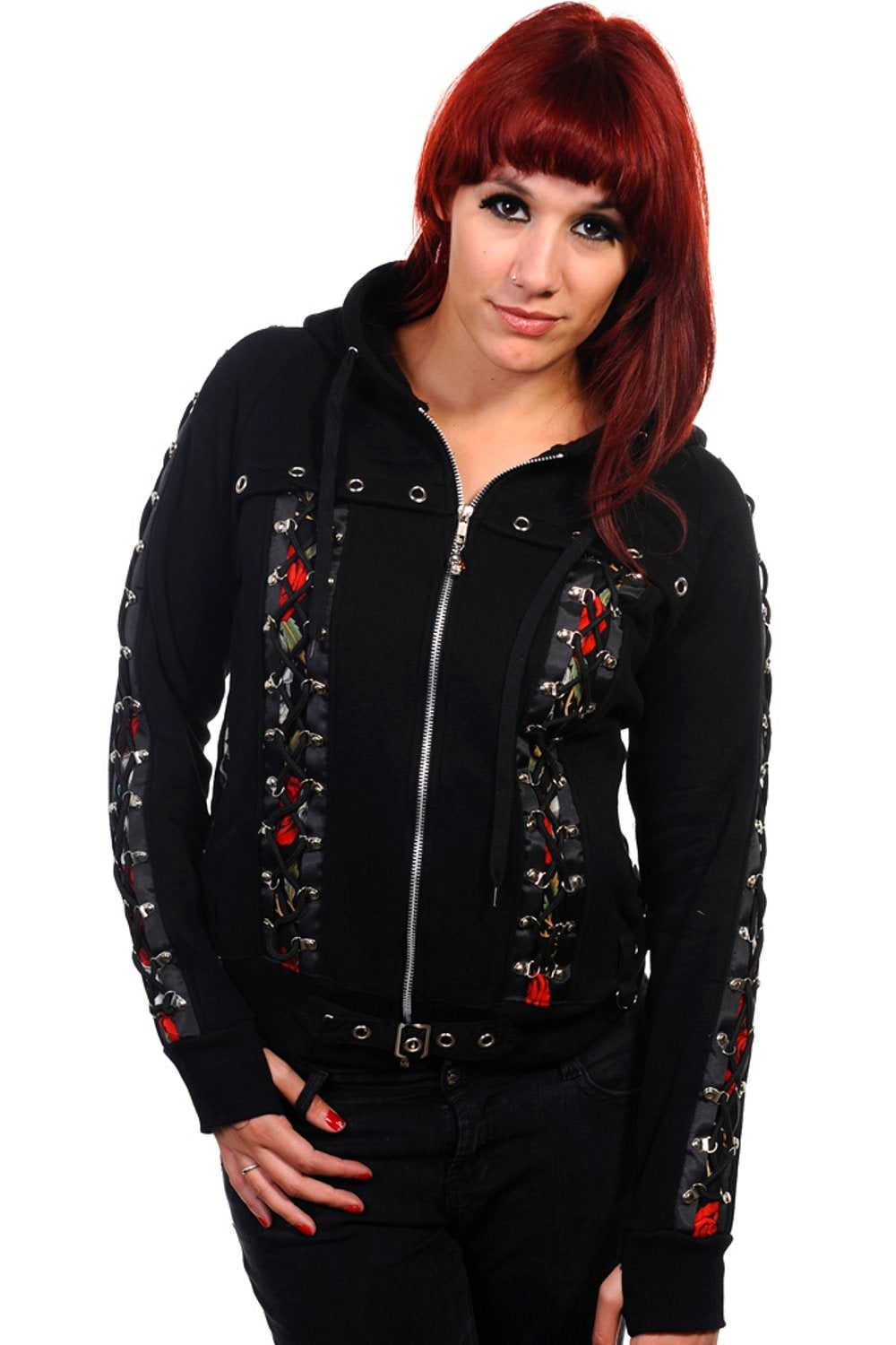 Skull Rose Corset Hoodie