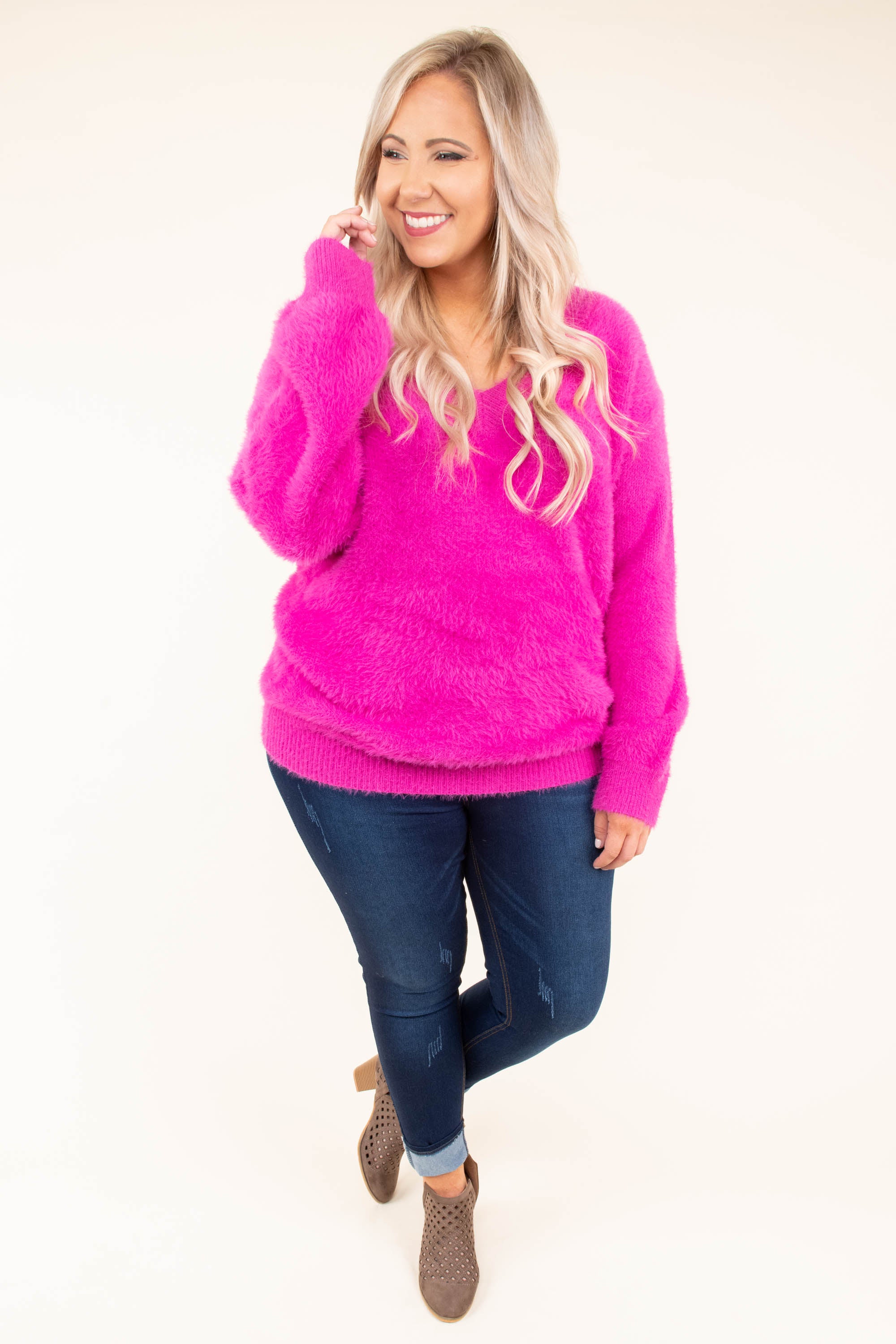 Snowland Fun Sweater, Fuchsia