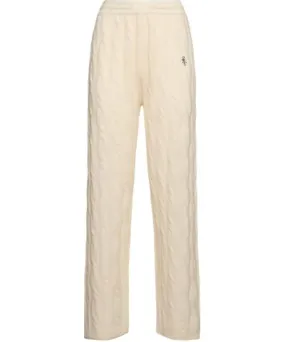 Sporty & Rich Cable Knit Cashmere Blend Wide Leg Pants