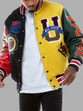 Streetwear Patchwork Bomber Jacket