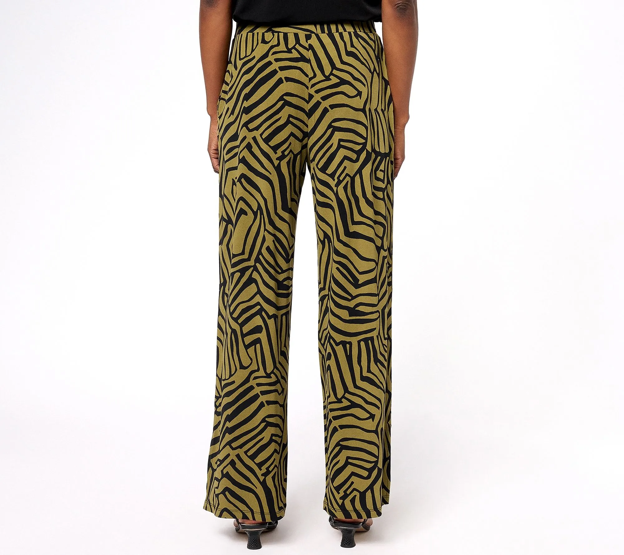 Susan Graver Petite Printed Liquid Knit Pants with Slits