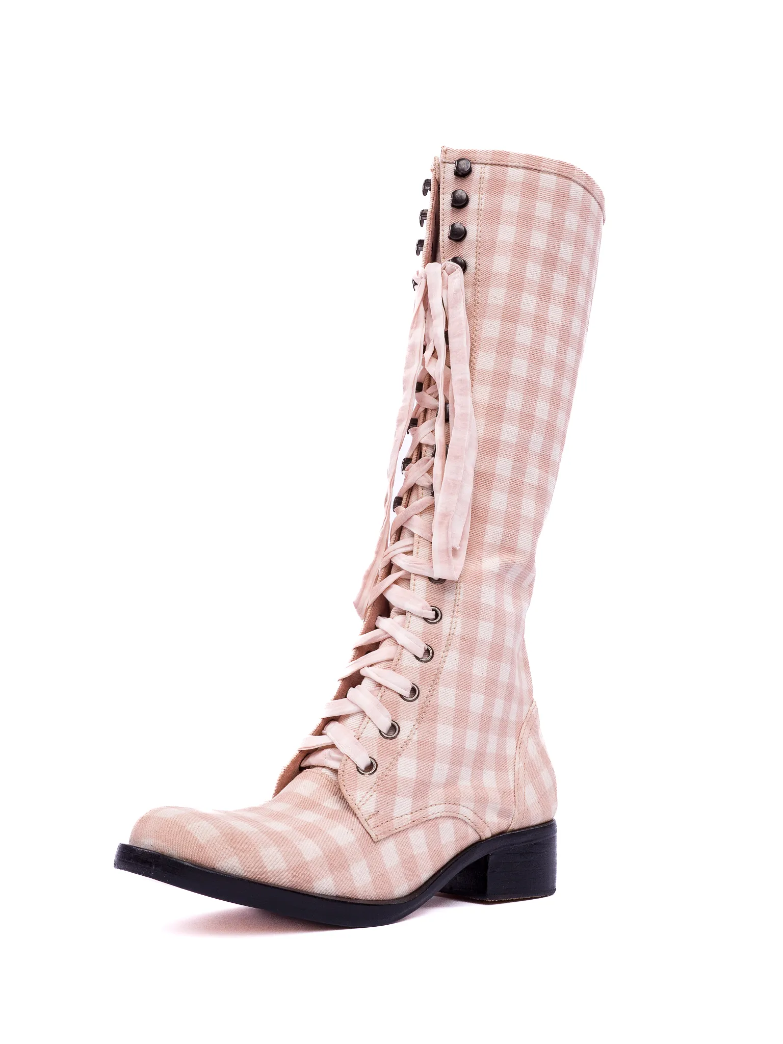 Sweet Pea Boots - Petal Pink Gingham