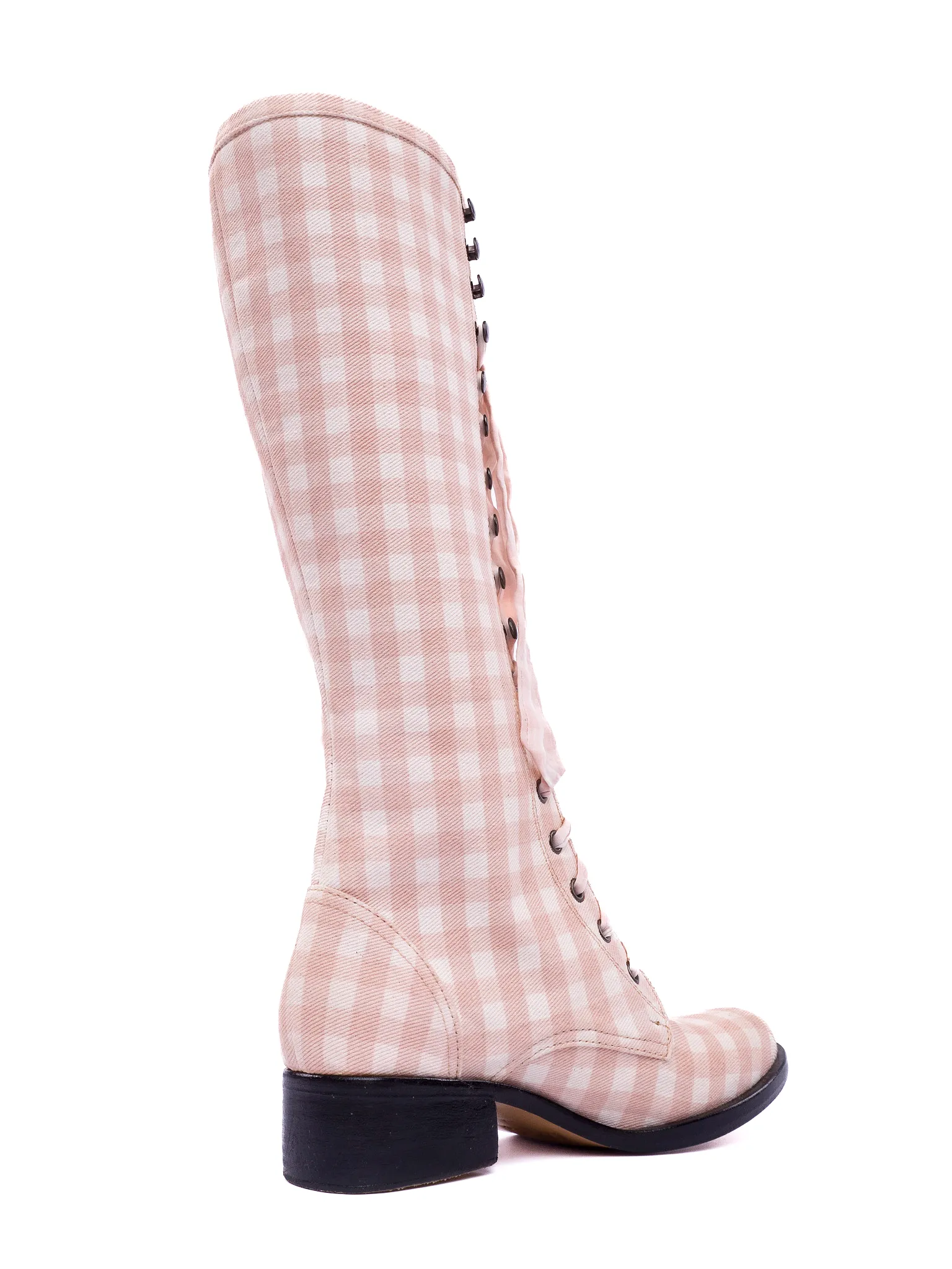 Sweet Pea Boots - Petal Pink Gingham