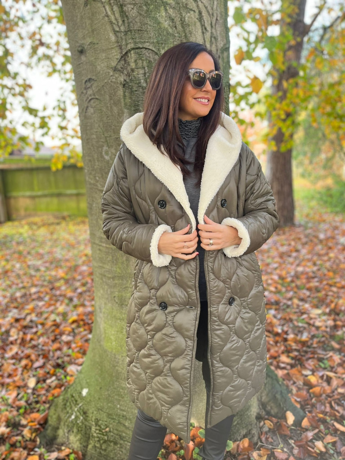 Teddy Lining Quilted Coat Maria