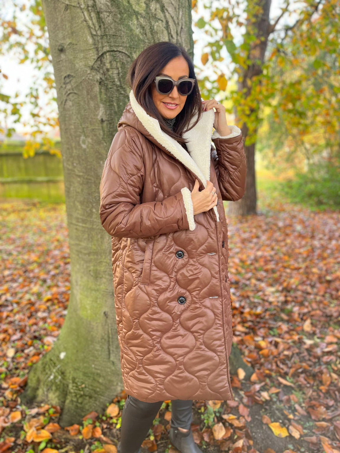 Teddy Lining Quilted Coat Maria