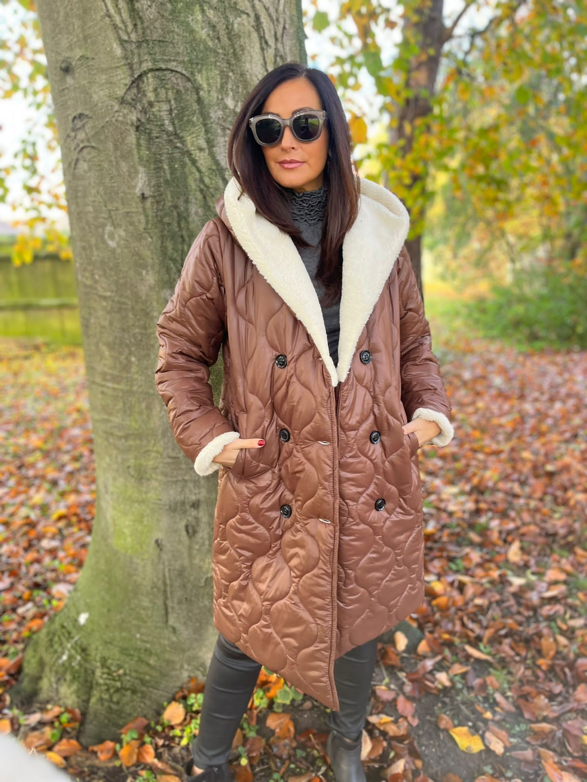 Teddy Lining Quilted Coat Maria