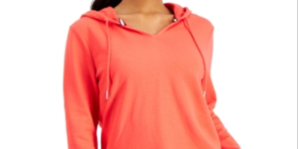 Tommy Hilfiger Women's Layered Look Hoodie Pink Size XX-Large