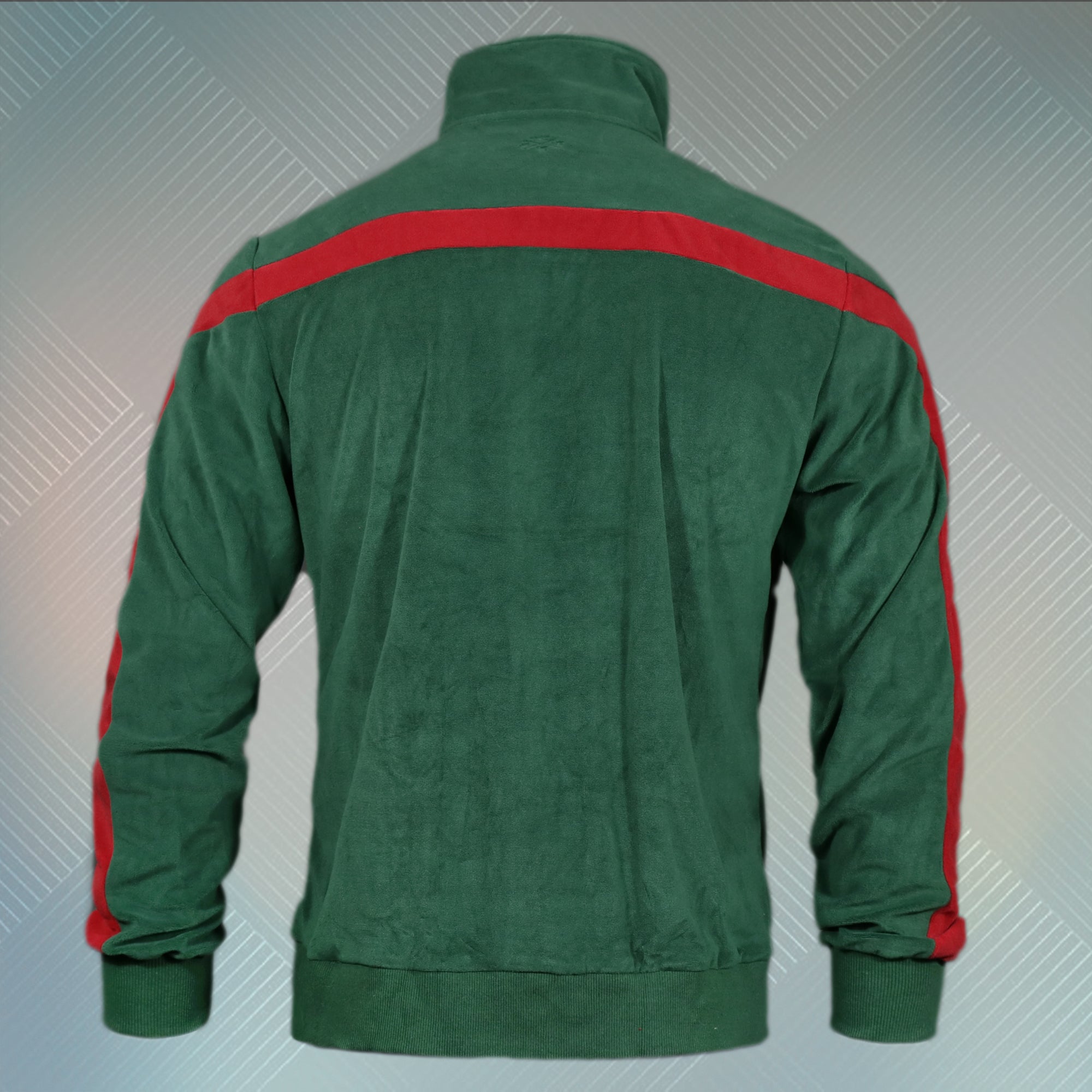 Track Jacket | Snake and Bees Italian Fashion Green Red Stripe Zip Up