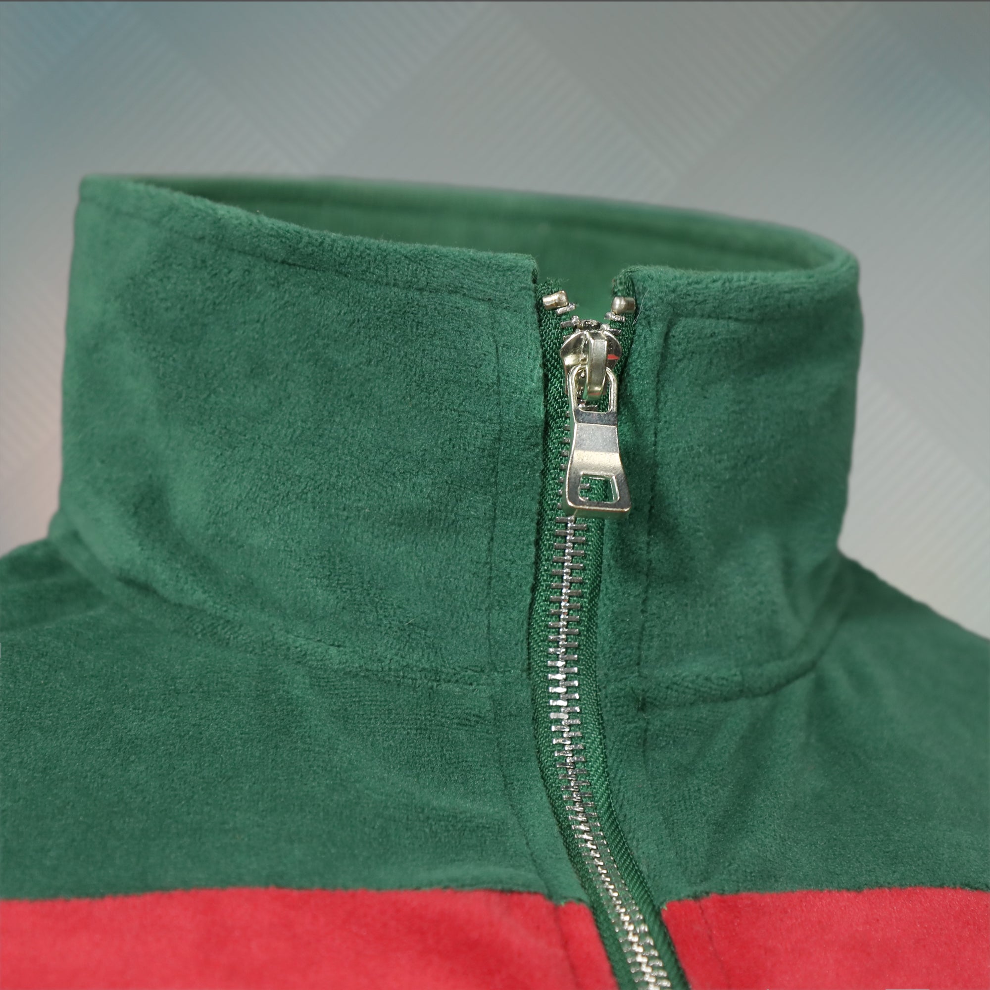 Track Jacket | Snake and Bees Italian Fashion Green Red Stripe Zip Up