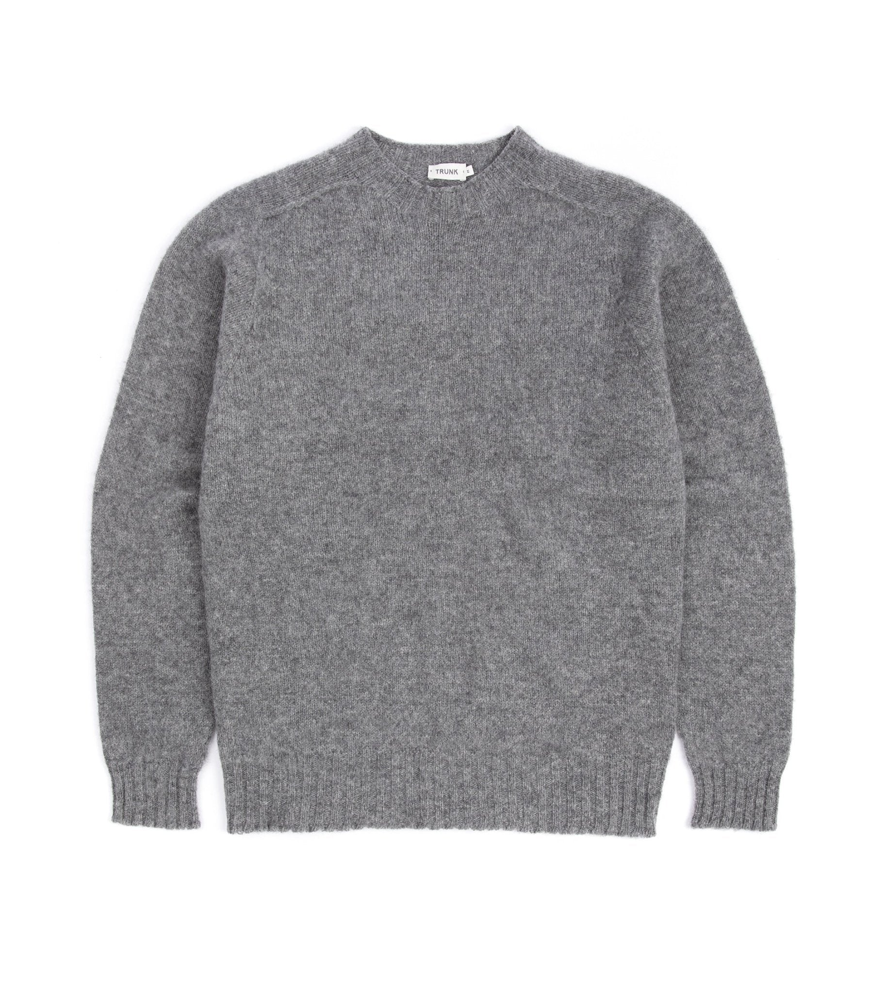 Trunk Berwick Brushed Shetland Crew Sweater: Dark Grey